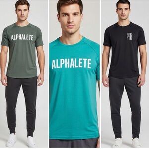 Bundle Lot Of 3 Alphalete Mens Performance Fit T Shirts